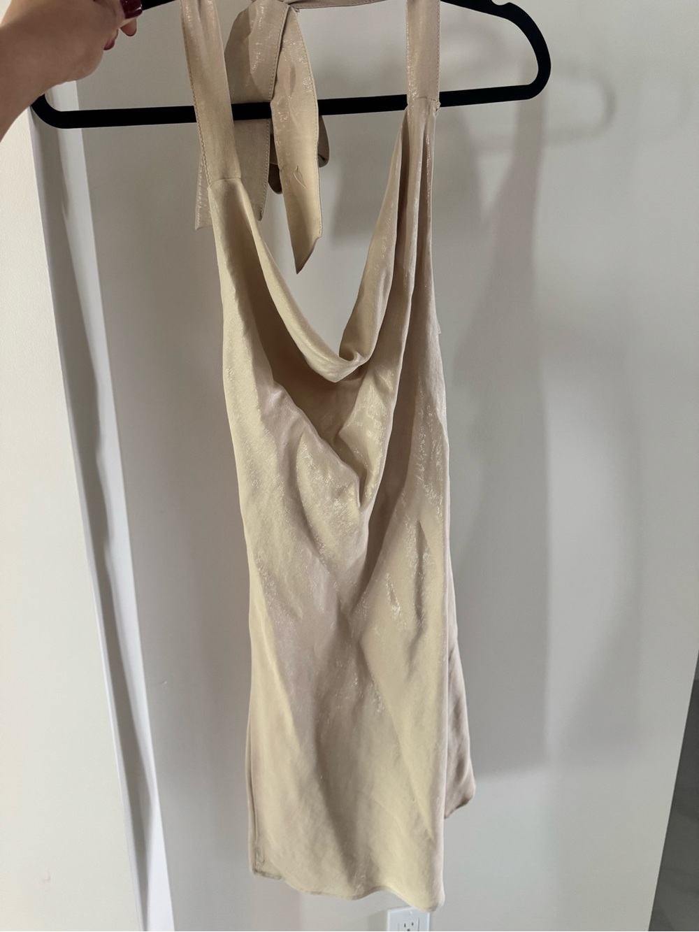 Zara Beige Cowl Halter Camisole